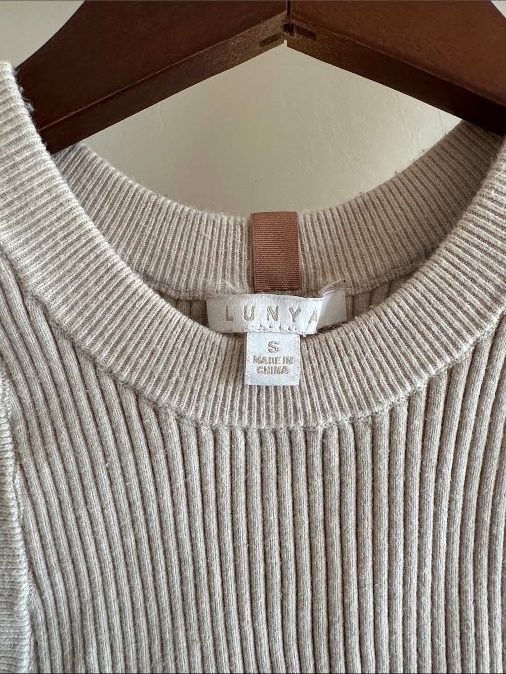 lunya Ribbed Tank Top in Light Beige - Picture 2 of 4